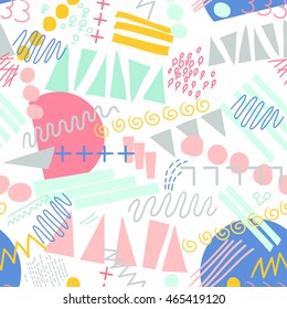 Seamless geometric pattern, abstract doodles background.Can be used for wallpaper, pattern fills, web page background,surface textures. 