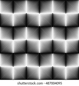Seamless Geometric Pattern. Abstract Futuristic Background. Vector Black and White Texture