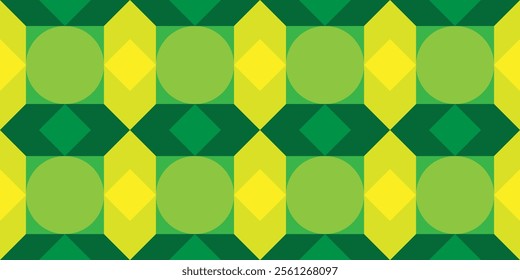 Seamless geometric pattern. Abstract geometric graphic design with a combination of green colors