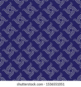 
Seamless geometric pattern with abstract gray shapes on a blue background.