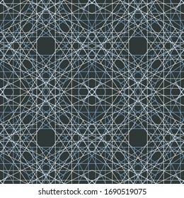 Seamless geometric pattern. Abstract grey background with blue and white lines. Vector regular texture for invitations, greeting cards, scrapbooking and wallpaper.