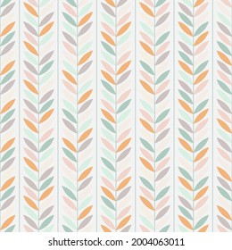 Seamless geometric pattern with abstract leaves. Vector design background.