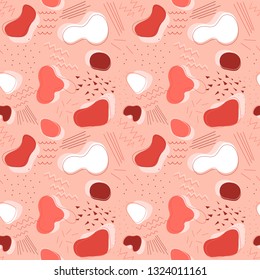 Seamless geometric pattern with abstract line shapes