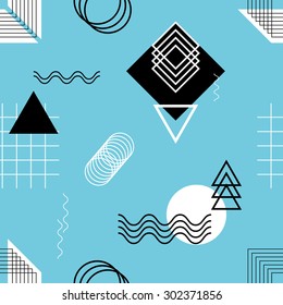 Seamless geometric pattern with abstract line shapes 1 