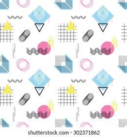 Seamless geometric pattern with abstract line shapes 4
