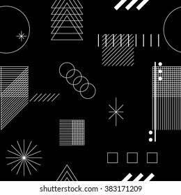 Seamless geometric pattern with abstract lines 3