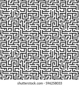 Seamless geometric pattern. Abstract maze background.