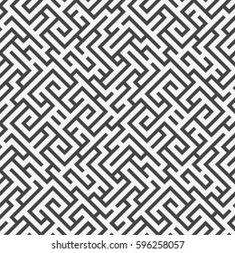 Seamless geometric pattern. Abstract maze background.