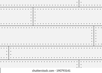 Seamless geometric pattern. Abstract monochrome Steel sheathing on the rivets 