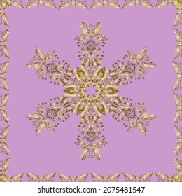 Seamless geometric pattern. Abstract geometric pattern. Nice background. Decor on yellow, neutral and brown background for clothing design. Cute texture.