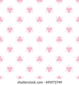 Seamless geometric pattern with abstract pink flower ornament. Pattern for fabric and clothing. Vector Illustration