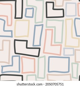 seamless geometric pattern with abstract shapes for texture, textiles, banners and creative design. Flat style.
