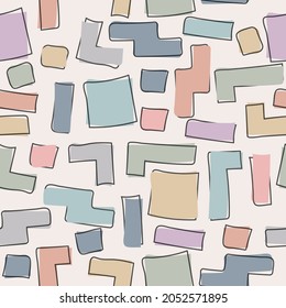 seamless geometric pattern with abstract shapes for texture, textiles, banners and creative design. Flat style.