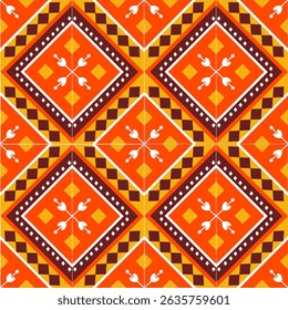 Padrão geométrico contínuo com formas abstratas cria um design vetorial moderno para textura de tecido ou papel de parede