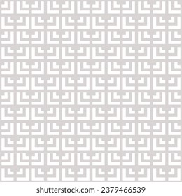 Seamless geometric pattern with abstract squares: beige and white grid design. Minimalist vector background texture inspired by Japanese art. Repeated geo design, modern and simple ornament