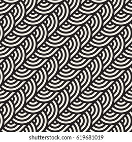 Seamless geometric pattern. Abstract stripy geometric background. Stylish vector rounded lines print