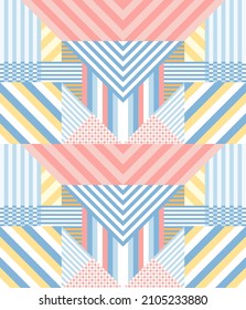Seamless geometric pattern in abstract style with stripes