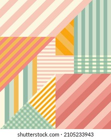 Seamless geometric pattern in abstract style with stripes