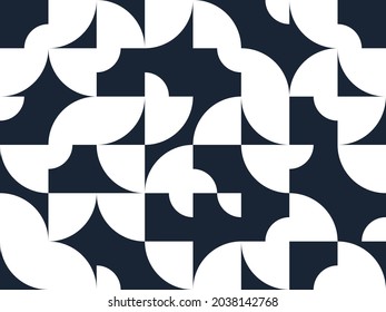Seamless geometric pattern, abstract vector background for wallpaper or websites or wrapping paper print created with black and white elements of geometry.