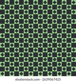 seamless Geometric pattern with alternating yellow and black diamond shapes inside squares