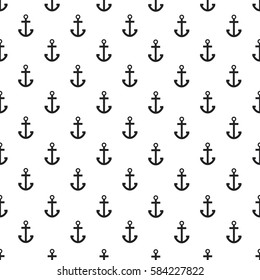Seamless geometric pattern with anchors on white background
