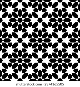 seamless geometric pattern in arabic style. Black figures