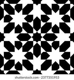 seamless geometric pattern in arabic style. Black figures