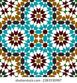 Seamless geometric pattern. Arabic style Zellij