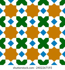 Seamless geometric pattern. Arabic style Zellij

