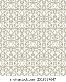 Seamless geometric pattern in arabic style zellij. Contoured lines