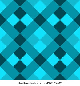 Seamless geometric pattern.  Argyll check pattern with blue, turquoise. Digital print for wallpaper, wrapping paper, fabric, textile, scrap booking, apparel, web design.Vector seamless background. 