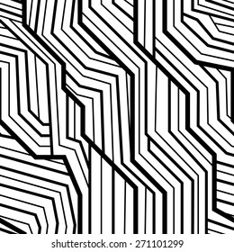 seamless geometric pattern, art deco with intertwined stripes, black and white
