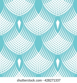 Seamless geometric pattern, art deco style. Vector abstract background. Stylish cell structure