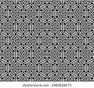 Patrón geométrico sin fisuras. Vector artístico entrelazado de ilusión óptica. Arte de geometría repitiendo patrones.