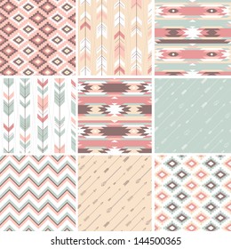 Seamless geometric pattern in aztec style. Ideal for printing onto fabric and paper or scrap booking.