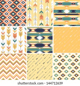 Seamless geometric pattern in aztec style. Ideal for printing onto fabric and paper or scrap booking.