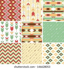 Seamless geometric pattern in aztec style. Ideal for printing onto fabric and paper or scrap booking. 