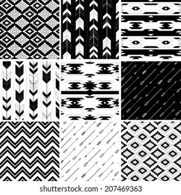 Seamless geometric pattern in aztec style. Ideal for printing onto fabric and paper or scrap booking. 