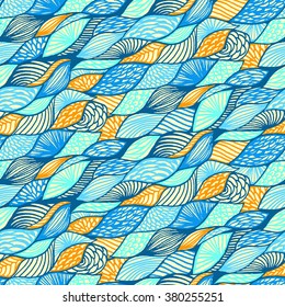 Seamless geometric pattern in aztec style. Tribal ethnic vector texture.