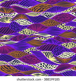Seamless geometric pattern in aztec style. Tribal ethnic vector texture.