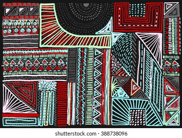 Seamless geometric pattern in aztec style. Tribal ethnic vector texture. Figure tribal embroidery. Indian, Mexican, folk pattern.