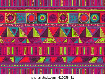 Seamless geometric pattern in aztec style. Tribal ethnic vector texture. Figure tribal embroidery. Indian, Mexican, folk pattern.
