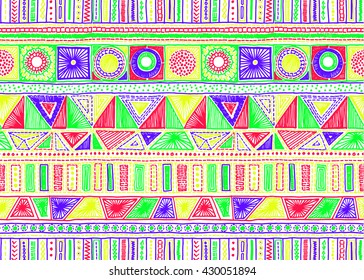 Seamless geometric pattern in aztec style. Tribal ethnic vector texture. Figure tribal embroidery. Indian, Mexican, folk pattern.