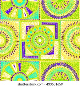 Seamless geometric pattern in aztec style. Tribal ethnic vector texture. Figure tribal embroidery. Indian, Mexican, folk pattern.