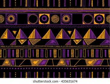 Seamless geometric pattern in aztec style. Tribal ethnic vector texture. Figure tribal embroidery. Indian, Mexican, folk pattern.