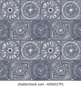 Seamless geometric pattern in aztec style. Tribal ethnic vector texture. Figure tribal embroidery. Indian, Mexican, folk pattern.