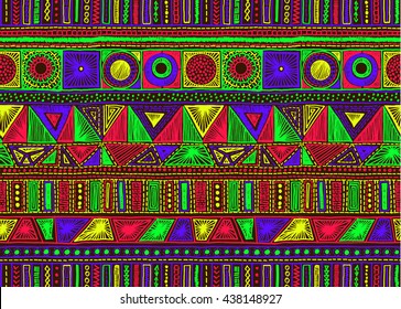 Seamless geometric pattern in Aztec style. Tribal ethnic vector texture. Figure tribal embroidery. Indian, Mexican, folk pattern.