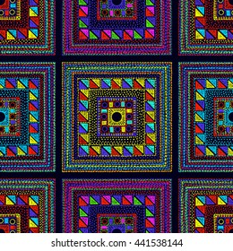 Seamless geometric pattern in aztec style. Tribal ethnic vector texture. Figure tribal embroidery. Indian, Mexican, folk pattern.