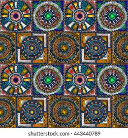 Seamless geometric pattern in Aztec style. Tribal ethnic vector texture. Figure tribal embroidery. Indian, Mexican, folk pattern.