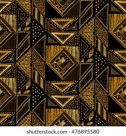 Seamless geometric pattern in aztec style. Tribal ethnic vector texture. Figure tribal embroidery. Indian, Mexican, folk pattern.
